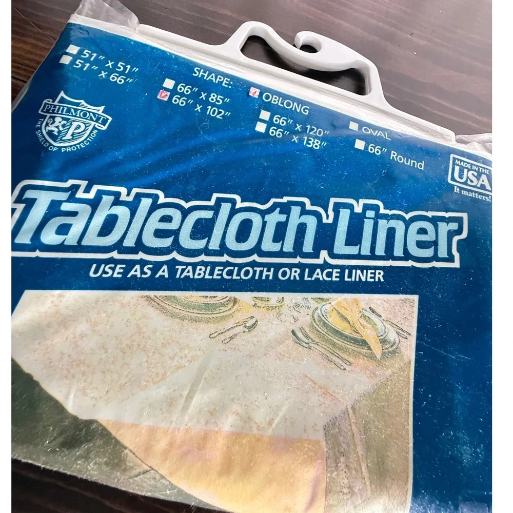 Philmont Tablecloth Liner Oblong 66 x 102 Green Made in USA Vintage New